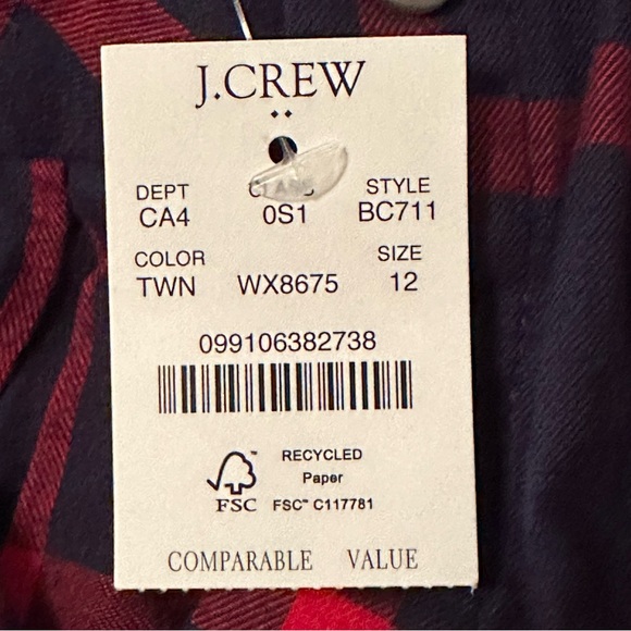 NWT J Crew Tie Waist Flannel Shirtdress 😍🤩 - Picture 6 of 16